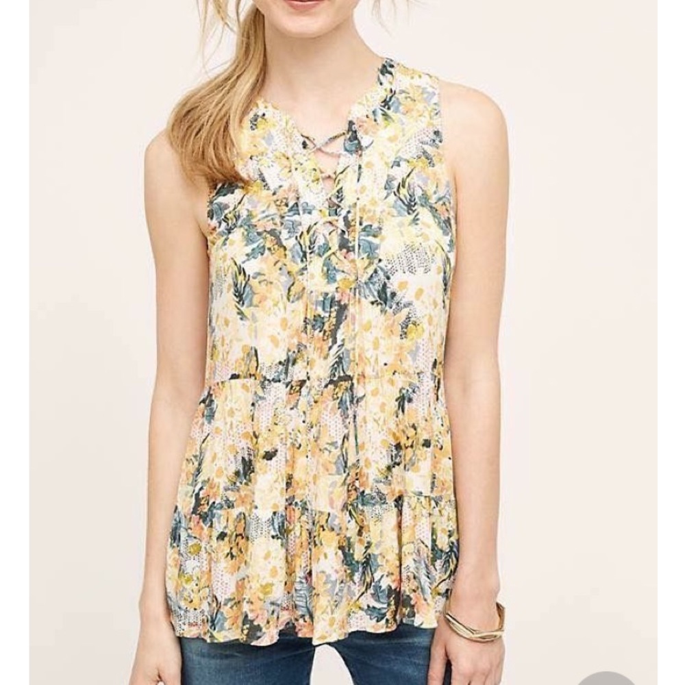 NWOT ANTHRO FLOREAT tiered sleeveless top 2